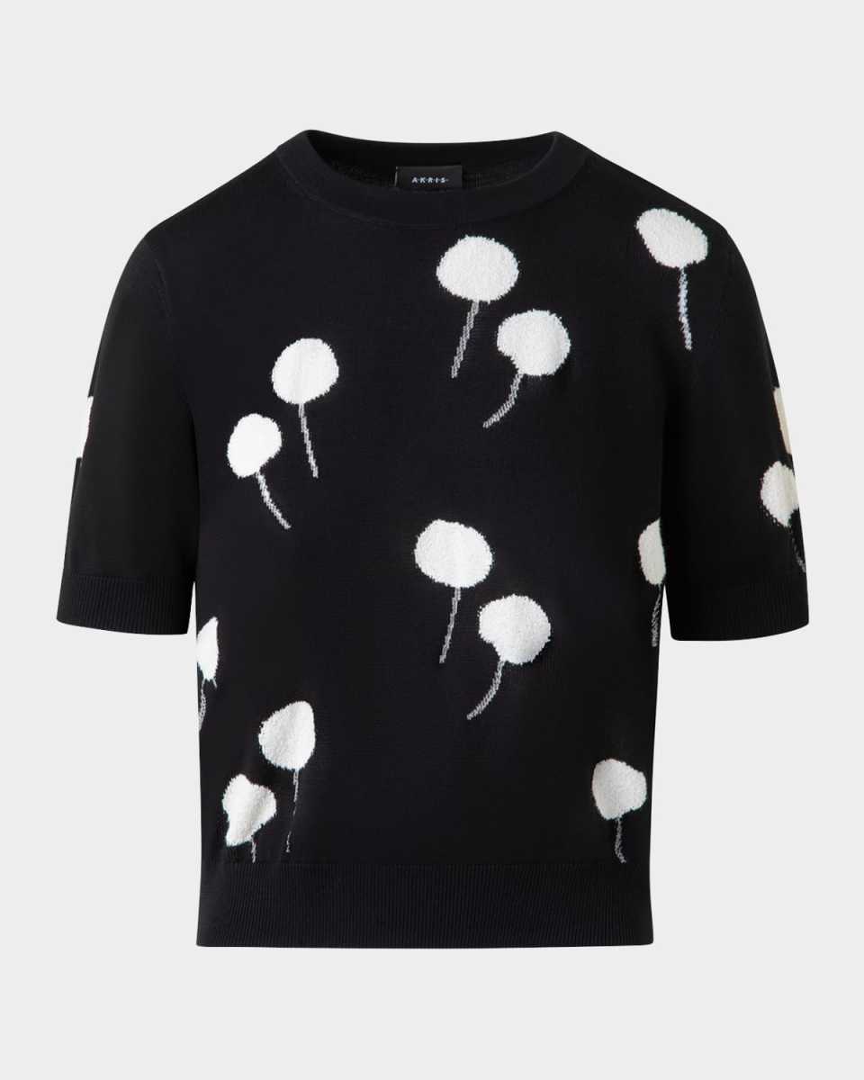 Windflower Short-Sleeve Cotton Sweater